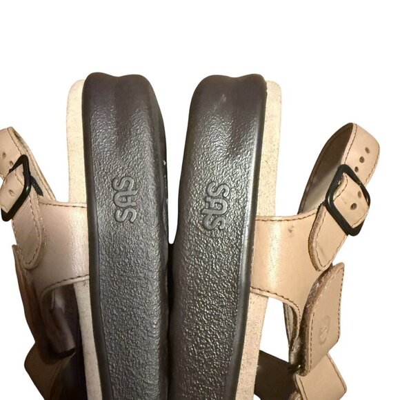 SAS huggy Leather Adjustable Strap Sandals For Women With Comfort Footbed 10 - Picture 6 of 8